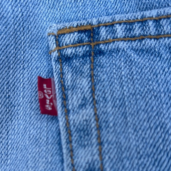 Levi's Light Blue Ripped Denim Mini Short - Picture 3 of 7